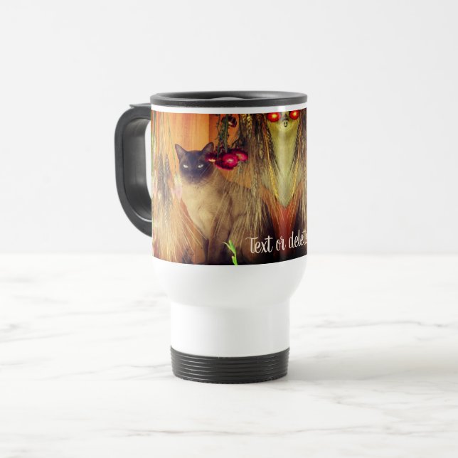 Caneca Térmica Siamese Cat Posicionando Personalizado (Frente Esquerda)