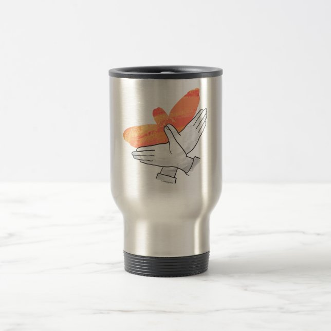 Caneca Térmica Silhouette Eagle Orange à Mão (Centro)