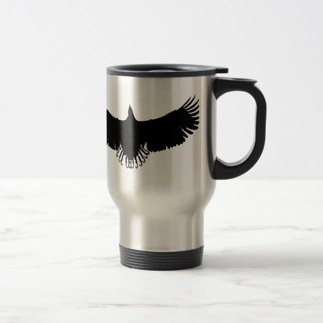 Caneca Térmica Silhueta de Águia Preta e Branca (Direita)