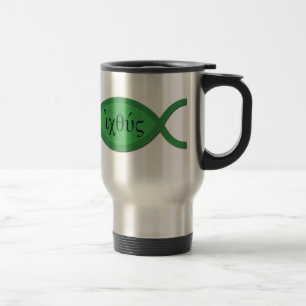 Caneca Térmica Símbolo cristão dos peixes de IXOYE - pergaminho