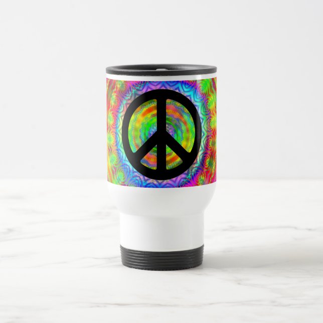 Caneca Térmica Símbolo da Paz Alvo Tie Dye (Centro)