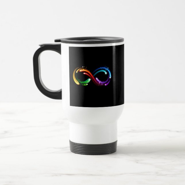 Caneca Térmica Símbolo do infinito de cometas arco-íris (Esquerda)