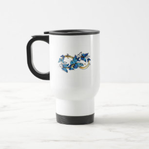Caneca Térmica Símbolo Infinito de Borboletas Azuis Morpho
