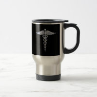Símbolo médico do Caduceus no preto