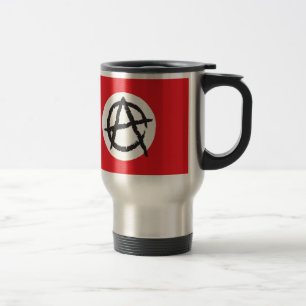Caneca Térmica Símbolo vermelho, branco & preto do sinal da