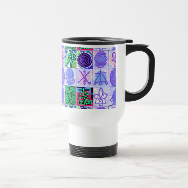 Caneca Térmica Símbolos Reiki KARUNA : Renderização Artística (Direita)