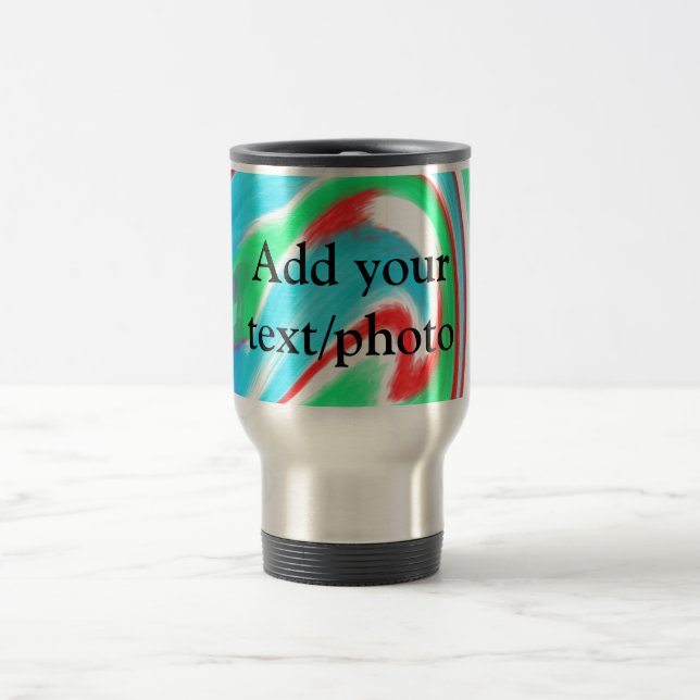 Caneca Térmica Simple acrylic pour marble add your text name cust (Centro)