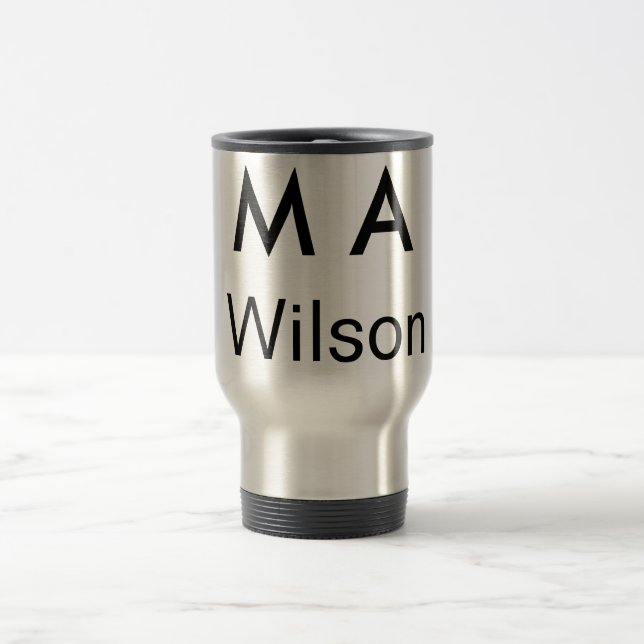 Caneca Térmica Simple monogram add your name letter man minimal   (Centro)