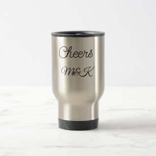Caneca Térmica Simples adicione o nome minimalista aplausos casal
