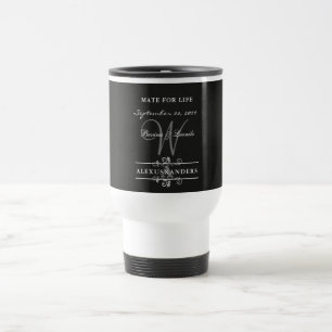 Caneca Térmica Simples, porém elegante: Linen Preto com Monograma