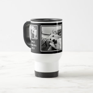 Caneca Térmica Simples preto e branco - Três fotos minimalistas