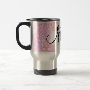 Caneca Térmica simples rosa claro mínima adicione o seu nome de t