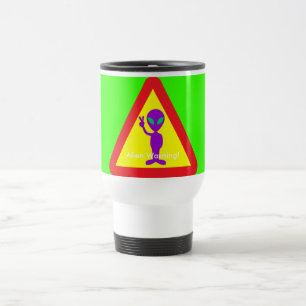 Caneca Térmica Sinal de Alerta de Alien Símbolo de Cuidado de Ali