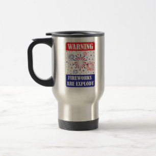 Caneca Térmica Sinal de Alerta de Fogos de Artifício