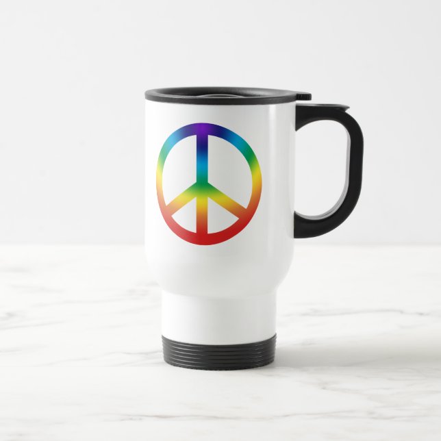 Caneca Térmica Sinal de paz em cores do arco-íris (Direita)