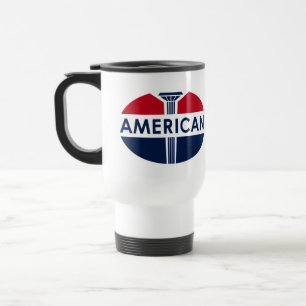 Caneca Térmica Sinal de posto de gasolina americano. Versão plana