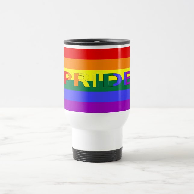 Caneca Térmica Sinalizador arco-íris do orgulho LGBT (Centro)