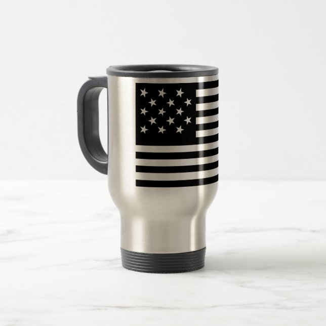 Caneca Térmica Sinalizador Black Star Spanged Banner America (Frente Esquerda)