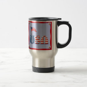 Caneca Térmica Sinalizador e texto EUA