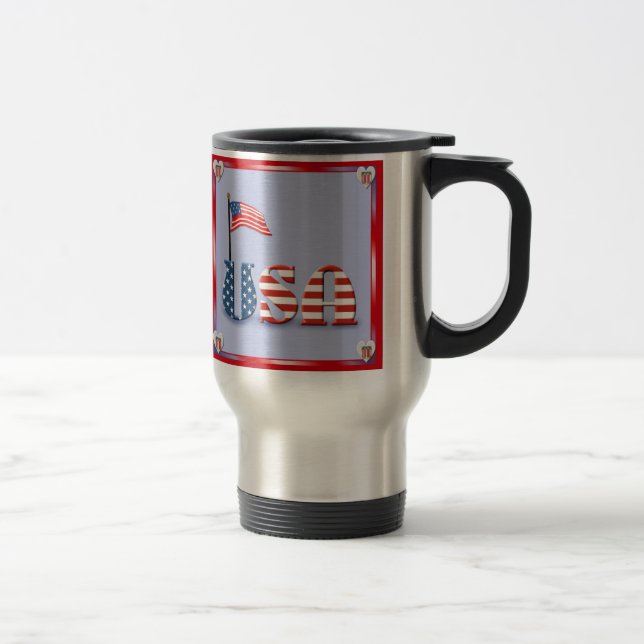 Caneca Térmica Sinalizador e texto EUA (Direita)