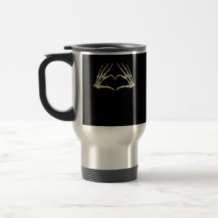 Caneca Térmica Skeleton Mãos Dias de as Bruxas engraçados Cardíac