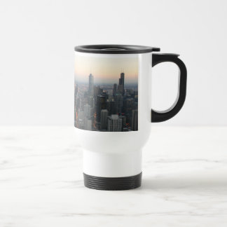 Caneca Térmica Skyline de Chicago no por do sol