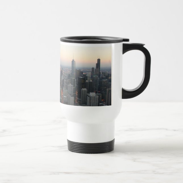 Caneca Térmica Skyline de Chicago no por do sol (Direita)
