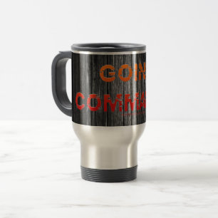 Caneca Térmica SlipperyJoe está indo Comando carta laranja vermel