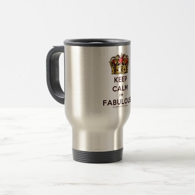 Caneca Térmica SlipperyJoe mantém calma, fabulosa e espetacular c (Frente Esquerda)