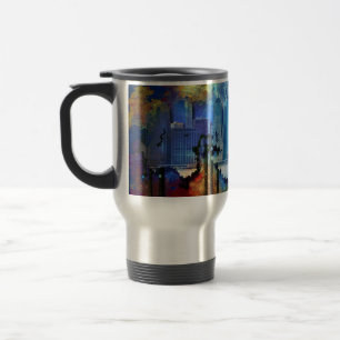 Caneca Térmica SlipperyJoe NYC grafite lua cercada por redemoinho