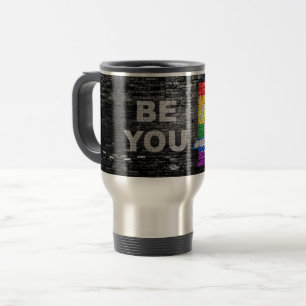 Caneca Térmica SlipperyJoe's Be You black brick wall andando figu