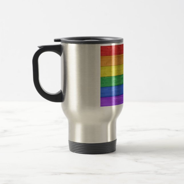 Caneca Térmica SlipperyJoe's clássico arco-íris tátil feito à mão (Esquerda)