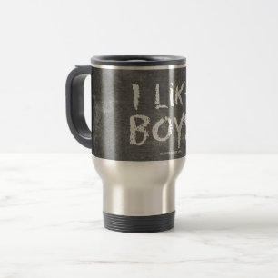 Caneca Térmica SlipperyJoe's Eu Gosto de Meninos quadro-negro suj