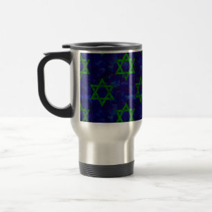 Caneca Térmica SlipperyJoe's Hanukkah fileiras verdes Estrelas de