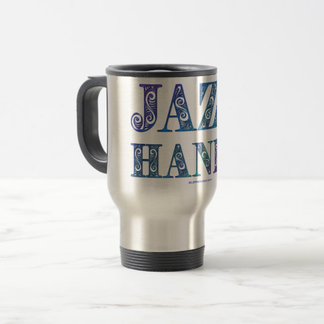 Caneca Térmica SlipperyJoe's musical da Broadway Jazz Hands queer (Frente Esquerda)