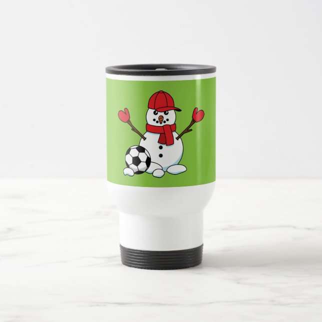 Caneca Térmica Snowman engraçado com bola de futebol (Centro)