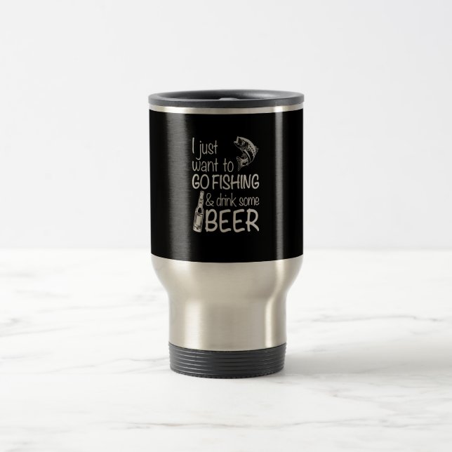 Caneca Térmica Só Quero Pescar Beber Um Presente De Cerveja (Centro)
