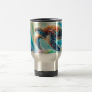 Caneca Térmica Sob a tartaruga marinha oceânica