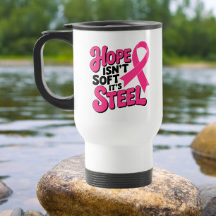 Caneca Térmica Sobrevivente do Guerreiro da Fita Rosa de Fita de 