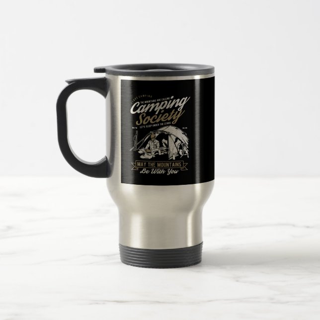 Caneca Térmica Sociedade de Camping Que as Montanhas Estejam Cont (Esquerda)