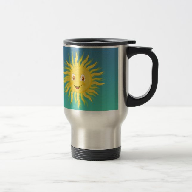 Caneca Térmica Sol com Linhas Circulares (Direita)