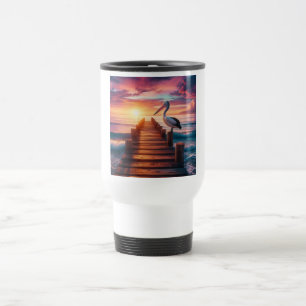 Caneca Térmica Sol náutico/costeiro/pelicano de praia
