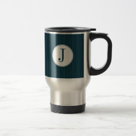 Caneca Térmica Solteiro de Cobalt Pinstripe Monograma