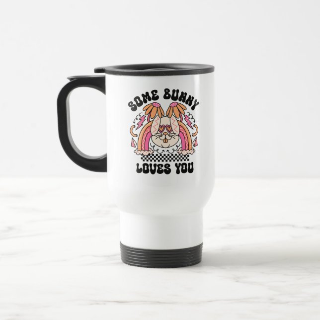Caneca Térmica Some Bunny Loves You – Cute Rabbit Mug for Bunny  (Esquerda)