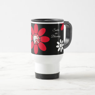 Caneca Térmica Sorrisos são Flor Vermelho Cachorro Corajoso