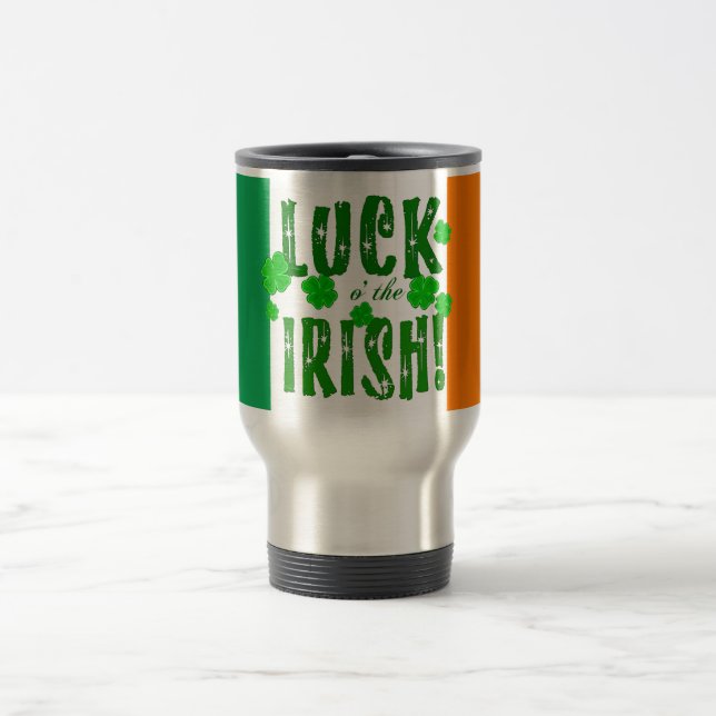 Caneca Térmica Sorte da Mug de Shamrock Branco Verde Irlandês Lar (Centro)