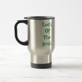 Caneca Térmica Sorte Da Viagem ao trabalho De Texto Verde Irlande