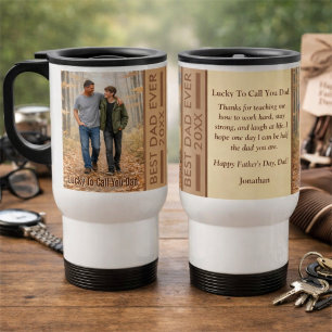 Caneca Térmica Sortudo por ter você como pai Outono Personalizado