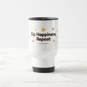 Caneca Térmica Sorva Felicidade, Repita–Copo Térmico Minimalista