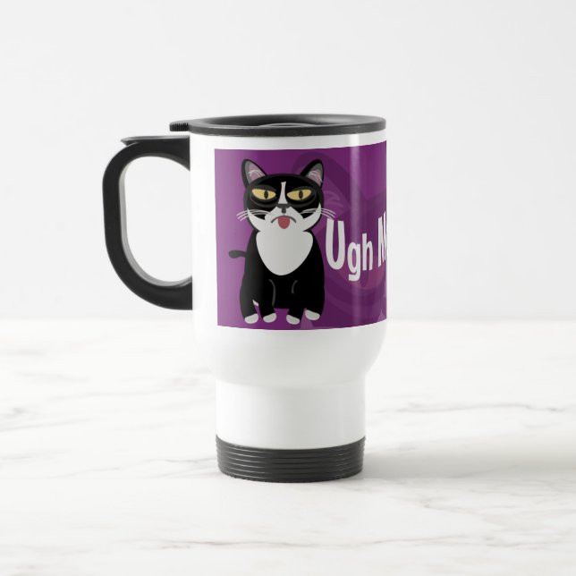 Caneca Térmica Sorvete Anti-Manhãs Engraçado Design de Gato (Esquerda)